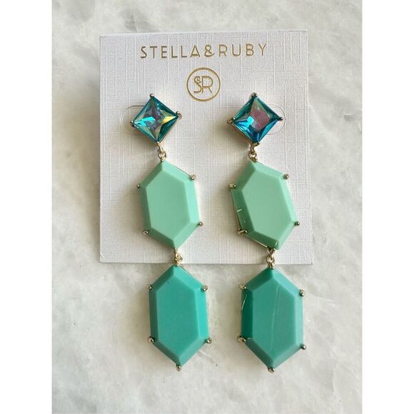 Stella and Ruby shades of blue dangle earrings ￼ - Picture 2 of 2